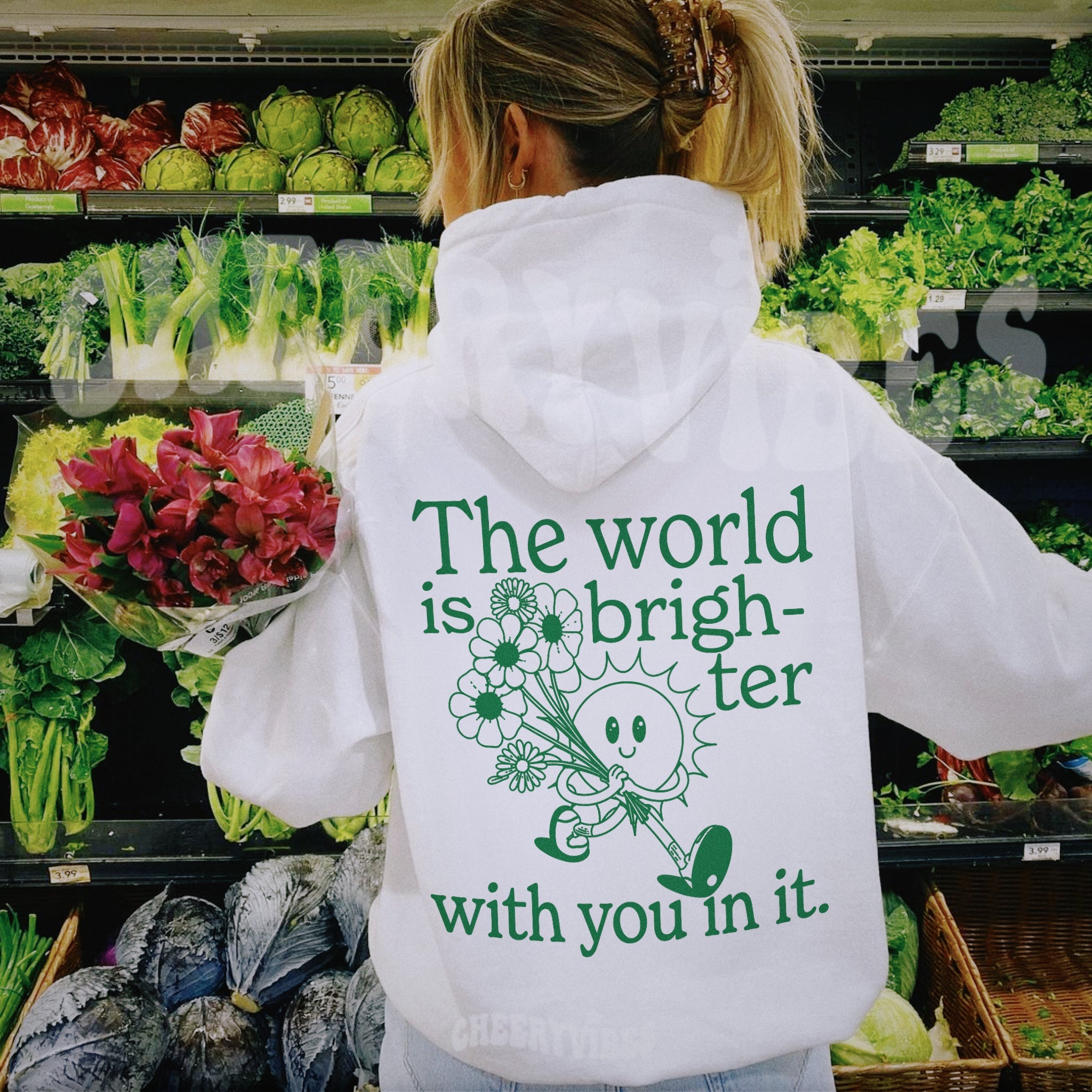 The world is brighter with you in it hoodie - CheeryVibes